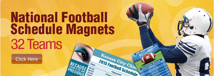 32 Teams National Football Schedule Magnets