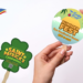 Custom paper hand fans on wooden sticks featuring fire rescue, St. Patrick's celebration, and summer fest designs from Custom Magnets Direct