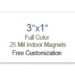 3X1 Square Corner Custom Printed Magnets 25 Mil