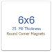 6x6 inch Round Corner Custom Printed Full Color Magnets 25 mil