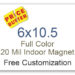 6x10.5 Round Corner Full Color Magnets 20 Mil