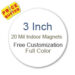 3 Inch Diameter Circle Shape Custom Full Color Magnets