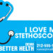 Promotional Stethoscope Refrigerator Full Color Magnet 3.25x2.5 Stethoscope Shape 20 mil