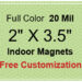 2x3.5 Business Card Magnets 20 Mil Round Corners