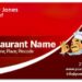 Restaurant Business Card Magnets 20 Mil Round Corners