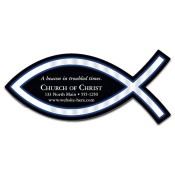 4.82x2.17 Promotional Logo Christian Fish Shaped Magnets 25 Mil