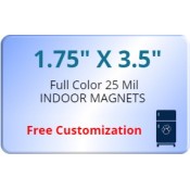 1.75x3.5 Custom Magnets 25 Mil Round Corners