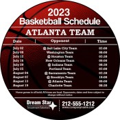 5.25 Inch Custom One Team Atlanta Team Basketball Schedule Investment Solutions Circle Magnets - Outdoor & Car Magnets 35 Mil