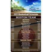 3.5x6 Custom One Team Boston Team Basketball Schedule Travel and Tourism Magnets 20 Mil Round Corners