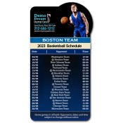 3.875x7.25 Custom One Team Boston Team Bump Shape Basketball Schedule Dental Care Magnets 20 Mil