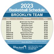 5.25 Inch Custom One Team Brooklyn Team Basketball Schedule Circle Real Estate Magnets - Outdoor & Car Magnets 35 Mil