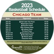 5.25 Inch Custom One Team Chicago Team Basketball Schedule Circle Real Estate Magnets - Outdoor & Car Magnets 35 Mil