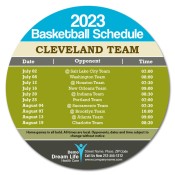 5.25 Inch Custom One Team Cleveland Team Basketball Schedule Circle Health Care Magnets - Outdoor & Car Magnets 35 Mil