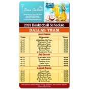 3.5x6 Custom One Team Dallas Team Basketball Schedule Cocktail Bar Magnets 20 Mil Round Corners