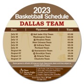 5.25 Inch Custom One Team Dallas Team Basketball Schedule Circle Coffee Shop Magnets - Outdoor & Car Magnets 35 Mil