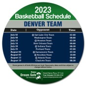 5.25 Inch Custom One Team Denver Team Basketball Schedule Circle Car Insurance Magnets - Outdoor & Car Magnets 35 Mil