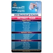 3.5x6 Custom One Team Detroit Team Basketball Schedule Real Estate Magnets 20 Mil Round Corners