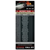 3.5x9 Custom One Team Detroit Team Basketball Schedule 911 Business Card Magnets 20 Mil