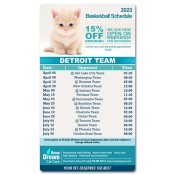 4x7 Custom One Team Detroit Team Basketball Schedule Cat Care Magnets 25 Mil Round Corners