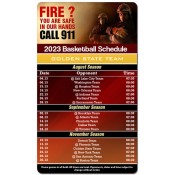 3.5x6 Custom One Team Golden State Team Basketball Schedule Fire Magnets 20 Mil Round Corners