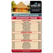  3.5x6 Custom One Team Houston Team Basketball Schedule Tropical Beach Resort Magnets 20 Mil Round Corners