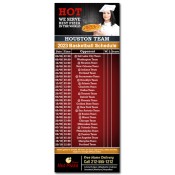 3.5x9 Custom One Team Houston Team Basketball Schedule Pizza Business Card Magnets 20 Mil