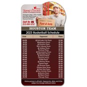 3.875x7.25 Custom One Team Houston Team Bump Shape Basketball Schedule Courier and Packaging Magnets 20 Mil