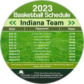 5.25 Inch Custom One Team Indiana Team Basketball Schedule Circle Landscape Magnets - Outdoor & Car Magnets 35 Mil