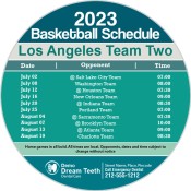 5.25 Inch Custom Printed One Team Los Angeles Team Two Basketball Schedule Circle Dental Care Magnets - Outdoor & Car Magnets 35 Mil