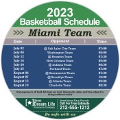 5.25 Inch Custom One Team Miami Team Basketball Schedule Circle Insurance Magnets - Outdoor & Car Magnets 35 Mil