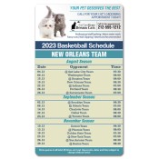 3.5x6 Custom One Team New Orleans Team  Basketball Schedule Cat Care Magnets 20 Mil Round Corners