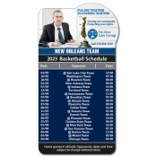 3.875x7.25 Custom One Team New Orleans Team Bump Shape Basketball Schedule Law Magnets 20 Mil
