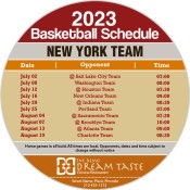 5.25 Inch Custom One Team New York Team Basketball Schedule Circle Chinese Restaurant Magnets - Outdoor & Car Magnets 35 Mil