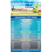 3.5x6 Custom One Team Oklahoma City Team Basketball Schedule Cocktail Bar Magnets 20 Mil Round Corners