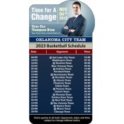 3.875x7.25 Custom One Team Oklahoma City Team Bump Shape Basketball Schedule Political Magnets 20 Mil