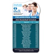 3.875x7.25 Custom One Team Philadelphia Team Bump Shape Basketball Schedule Super Specialty Hospital Magnets 20 Mil