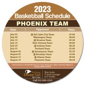 5.25 Inch Custom One Team Phoenix Team Basketball Schedule Circle Skin Care Magnets - Outdoor & Car Magnets 35 Mil