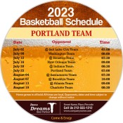 5.25 Inch Custom One Team Portland Team Basketball Schedule Circle Beer Parlor Magnets - Outdoor & Car Magnets 35 Mil