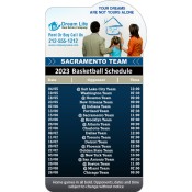3.875x7.25 Custom One Team Sacramento Team Bump Shape Basketball Schedule Real Estate Magnets 20 Mil