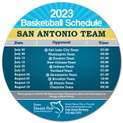 5.25 Inch Custom One Team San Antonio Team Basketball Schedule Circle Seafood Restaurant Magnets - Outdoor & Car Magnets 35 Mil