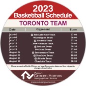 5.25 Inch Custom One Team Toronto Team Basketball Schedule Circle Mortgage Loan Magnets - Outdoor & Car Magnets 35 Mil