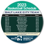 5.25 Inch Custom One Team Salt Lake City Team Basketball Schedule Circle Animal Hospital Magnets - Outdoor & Car Magnets 35 Mil