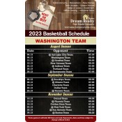 3.5x6 Custom One Team Washington Team Basketball Schedule Real Estate Magnets 20 Mil Round Corners