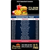 4x7 Custom One Team Washington Team Basketball Schedule Burger Cafe Magnets 25 Mil Round Corners