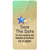 3x6 Custom Names Written in the Sand Save the Date Magnets 20 Mil Round Corners