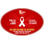 5x3.5 Custom Oval Shaped Aids Awareness Magnets 20 Mil