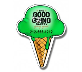 Printed Ice Cream Cone Shape Magnets 20 Mil