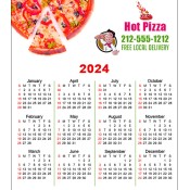 3.5x4 Custom Printed Pizza Calendar Magnets 20 Mil Square Corners