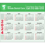 3.5x4 Custom Dental Calendar Magnets 20 Mil Round Corners