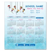 3.5x4 Custom Elementary School Calendar Magnets 20 Mil Square Corners